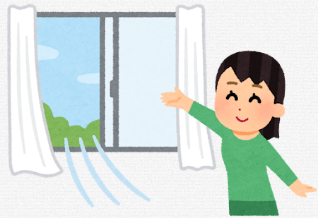 換気方法の基本は窓開けです