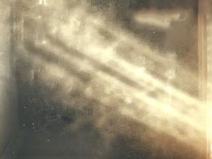 ミストが粉じんに変化し排出される様子